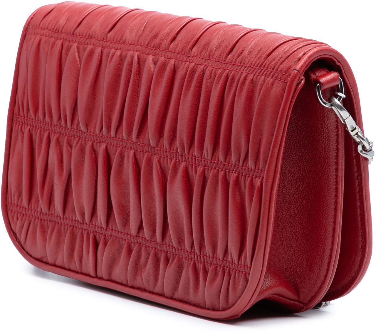 Prada Nappa Gaufre Chain Flap Bag Rood