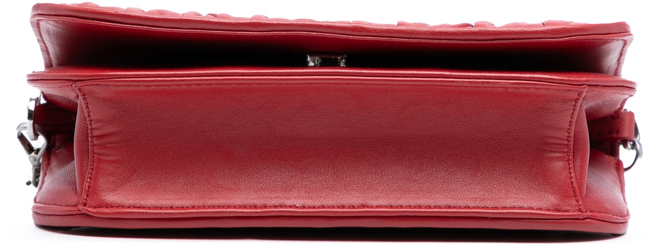 Prada Nappa Gaufre Chain Flap Bag Rood