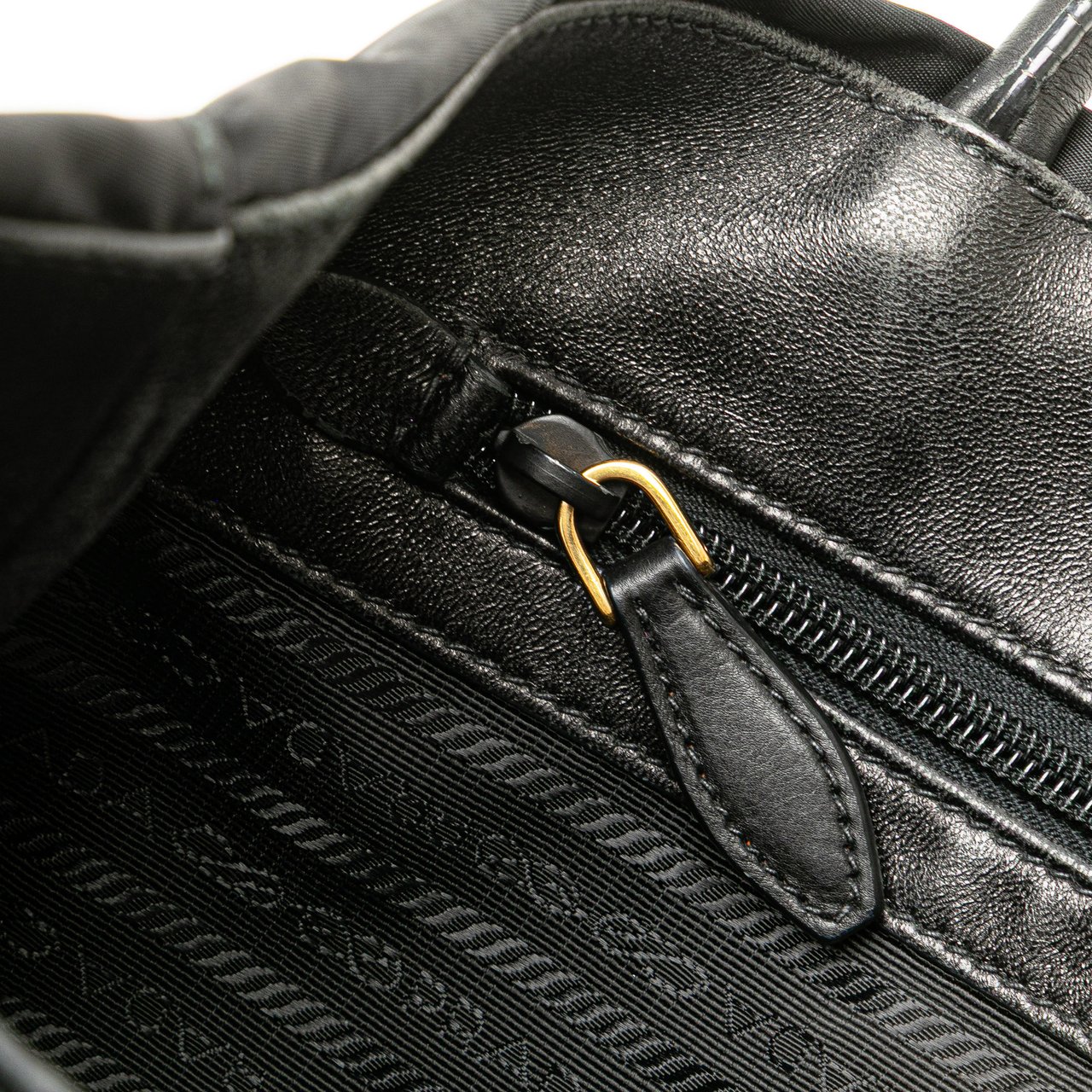 Prada Tessuto Canapa Logo Bow Satchel Zwart
