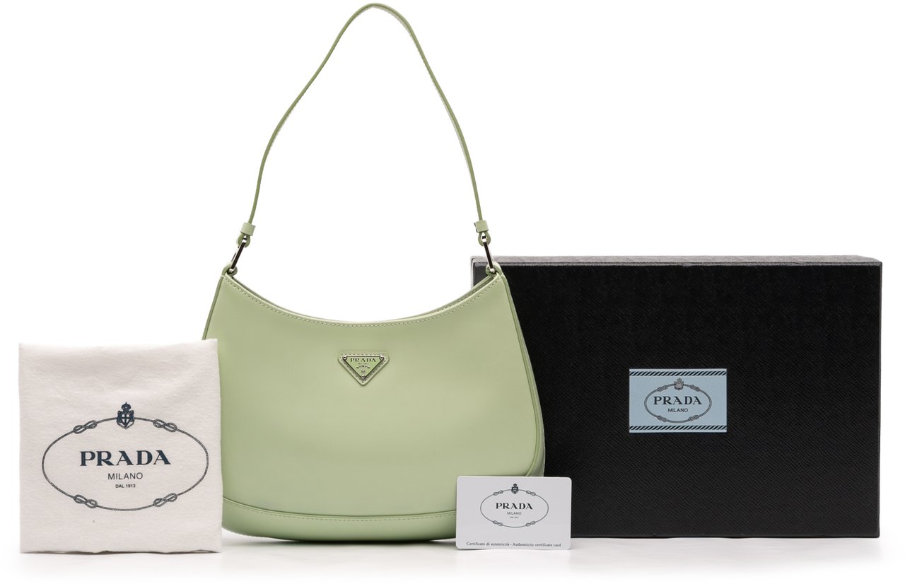 Prada Spazzolato Cleo Shoulder Bag Groen