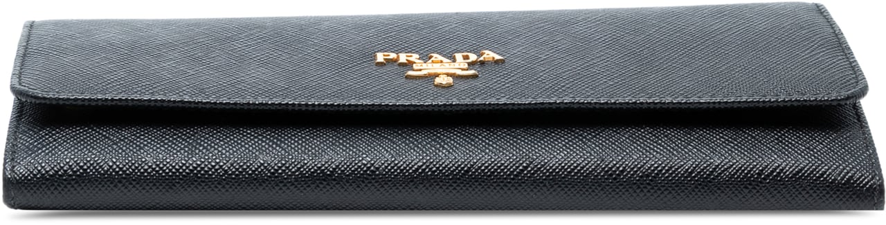 Prada Large Saffiano Wallet Zwart