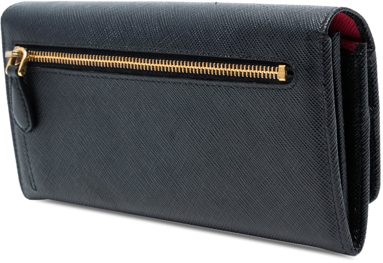 Prada Large Saffiano Wallet Zwart