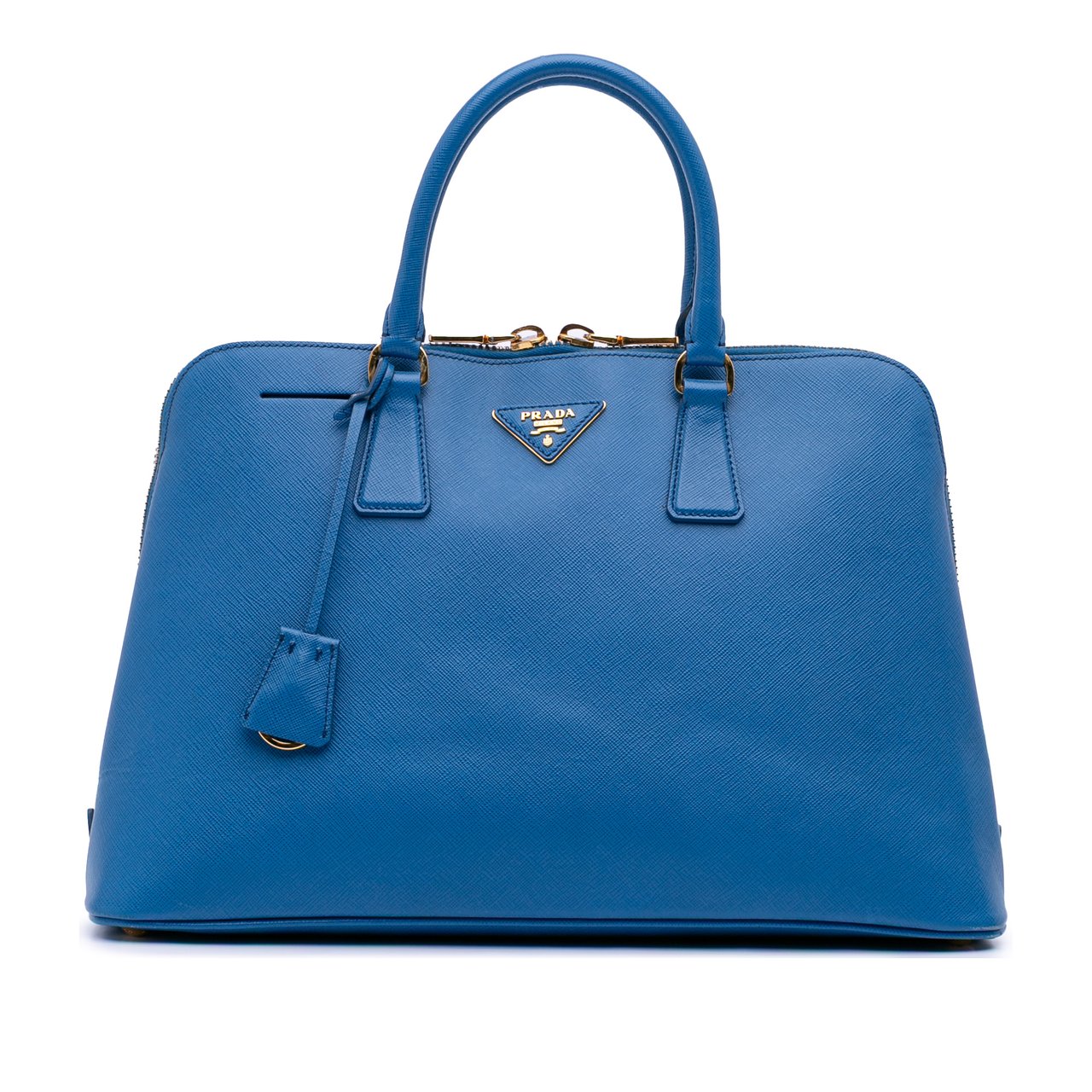 Prada Large Saffiano Lux Promenade Satchel Blauw