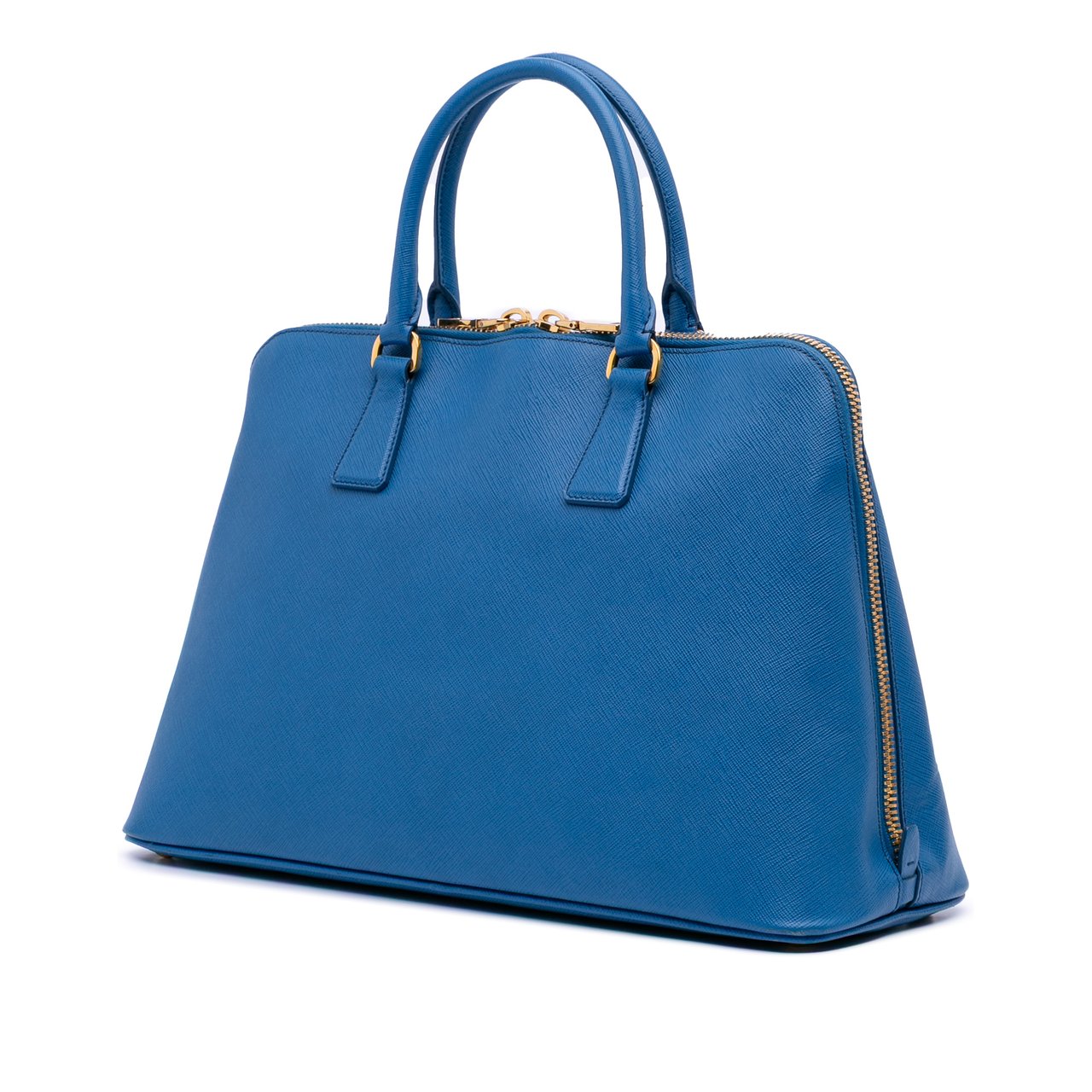 Prada Large Saffiano Lux Promenade Satchel Blauw