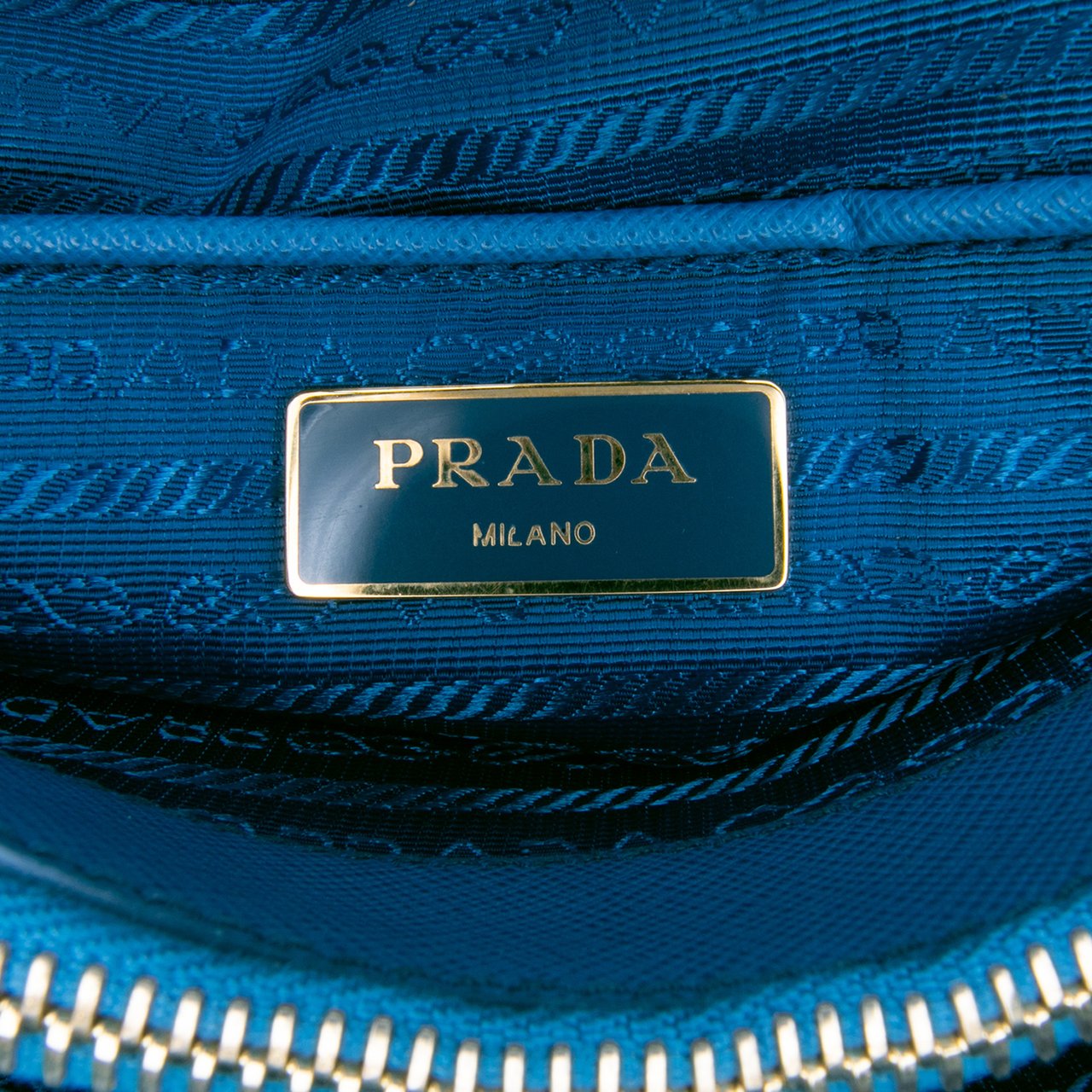 Prada Large Saffiano Lux Promenade Satchel Blauw