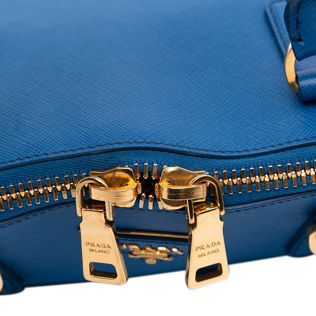 Prada Large Saffiano Lux Promenade Satchel Blauw