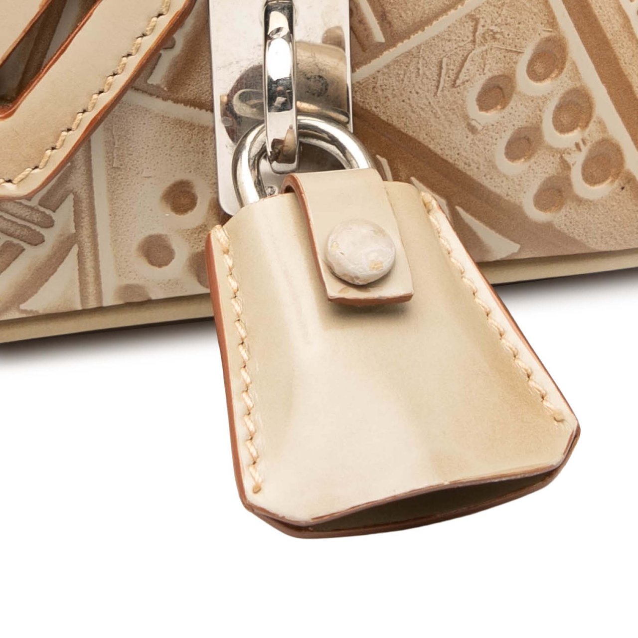 Prada Embossed Leather Handbag Bruin