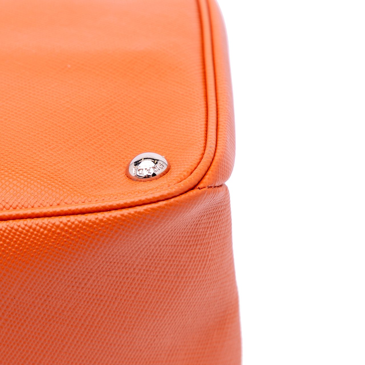 Prada Saffiano Cuir Turnlock Twin Satchel Oranje