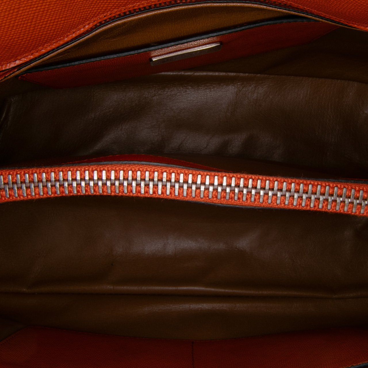 Prada Saffiano Cuir Turnlock Twin Satchel Oranje