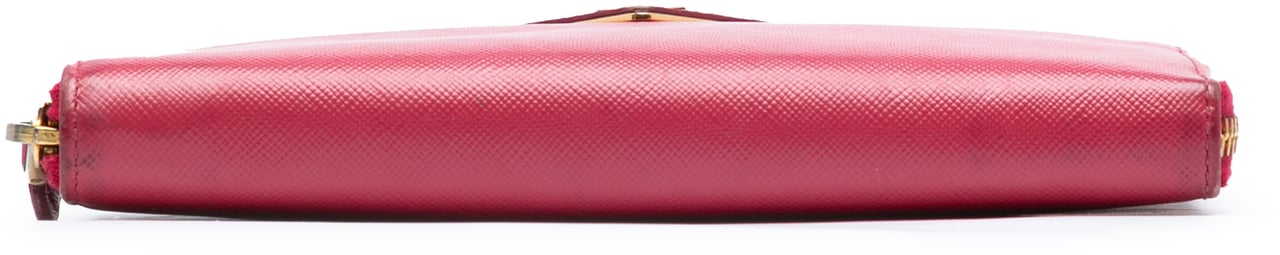 Prada Saffiano Zip Around Long Wallet Rood