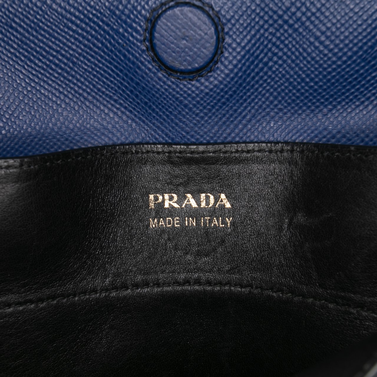 Prada Large Saffiano Cuir Double Satchel Blauw