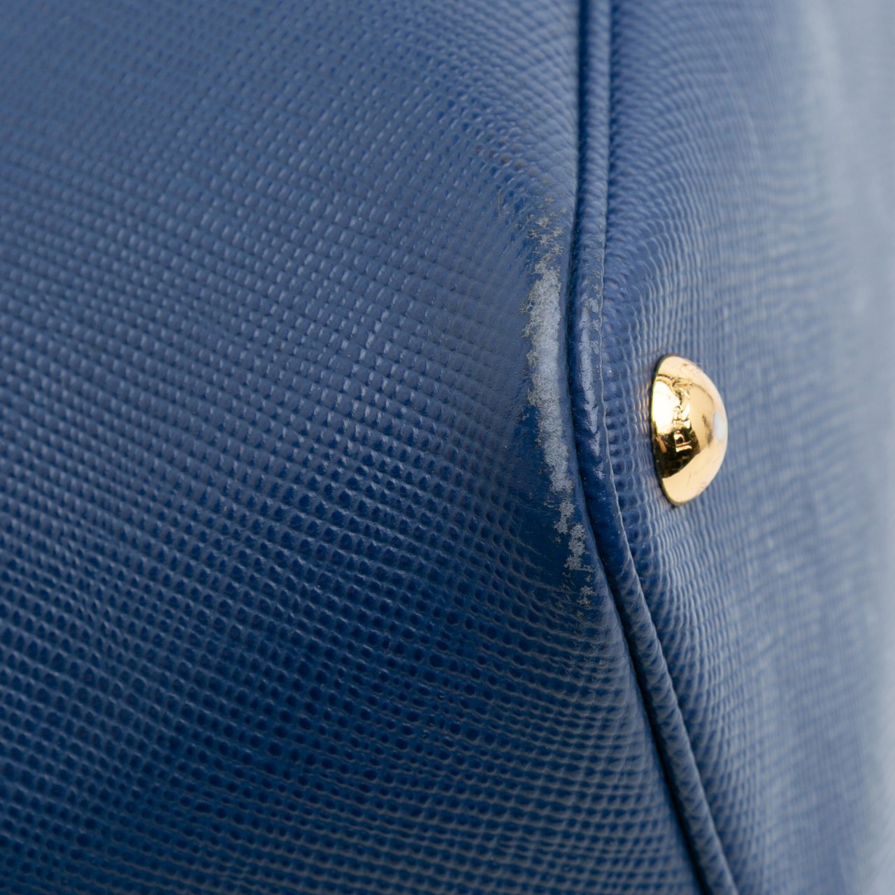 Prada Large Saffiano Cuir Double Satchel Blauw