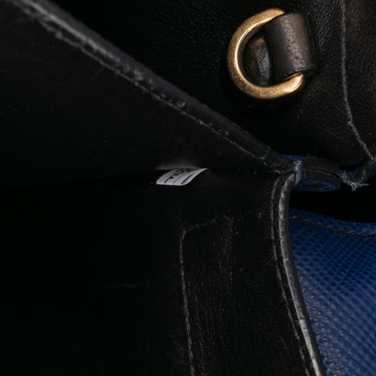 Prada Large Saffiano Cuir Double Satchel Blauw