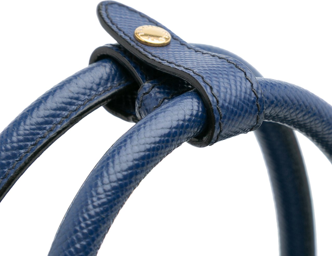 Prada Large Saffiano Cuir Double Satchel Blauw