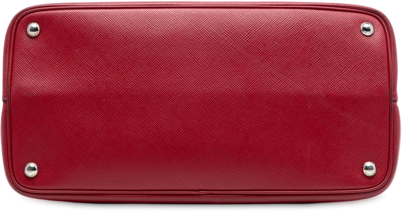 Prada Medium Saffiano Cuir Double Handle Satchel Rood