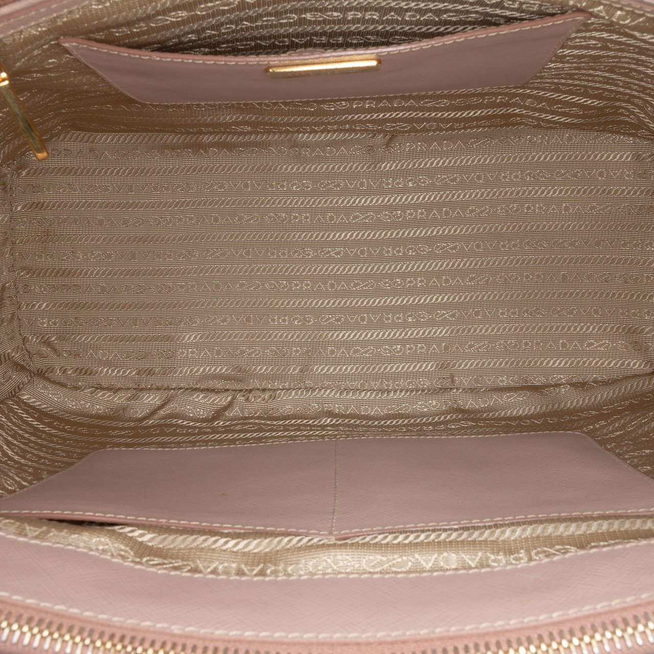 Prada Saffiano Lux Galleria Double Zip Front Pocket Satchel Roze