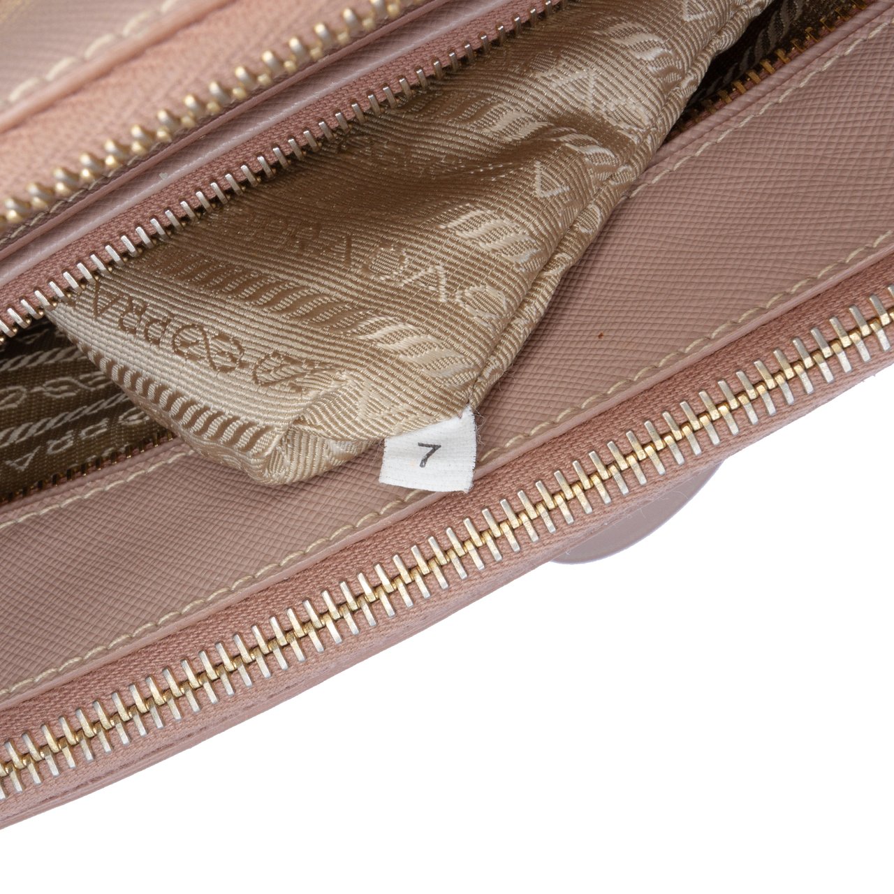 Prada Saffiano Lux Galleria Double Zip Front Pocket Satchel Roze
