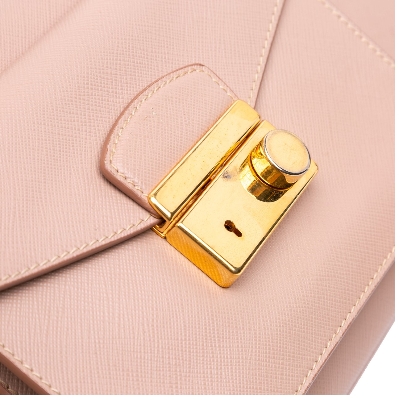 Prada Saffiano Lux Galleria Double Zip Front Pocket Satchel Roze