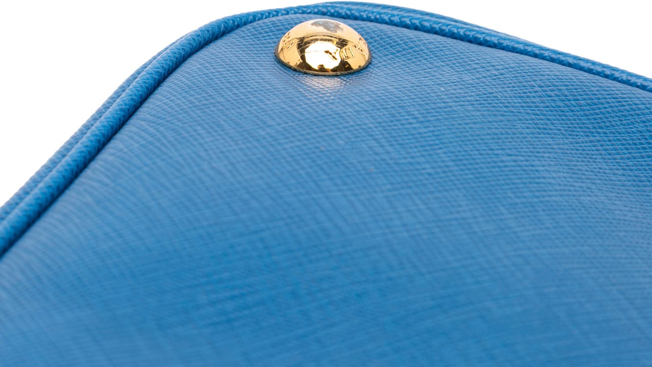 Prada Medium Saffiano Lux Galleria Satchel Blauw