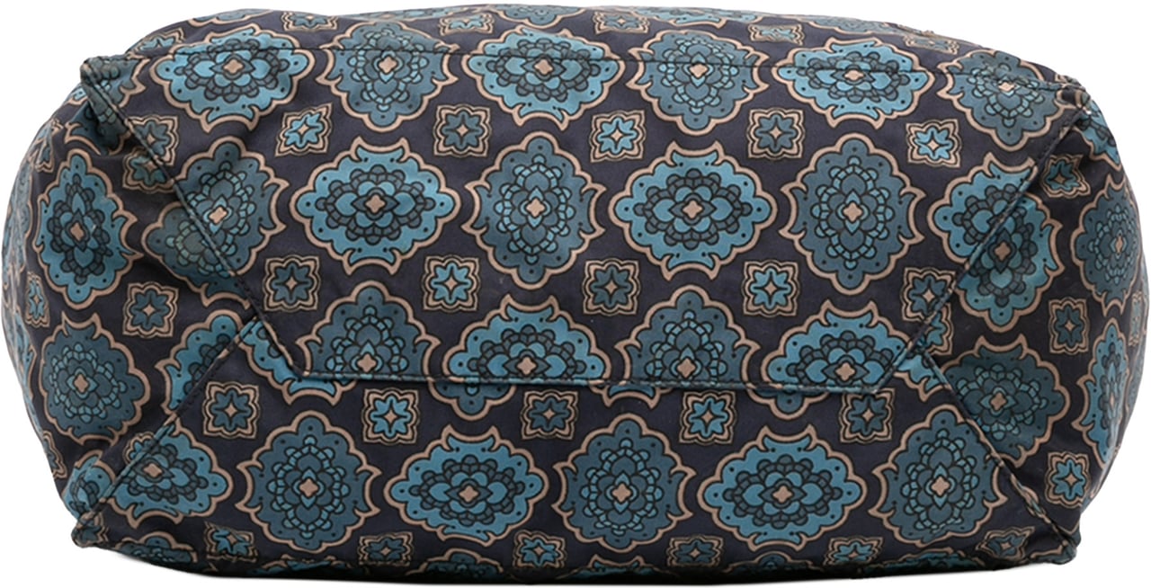 Prada Tessuto Stampato Tote Blauw