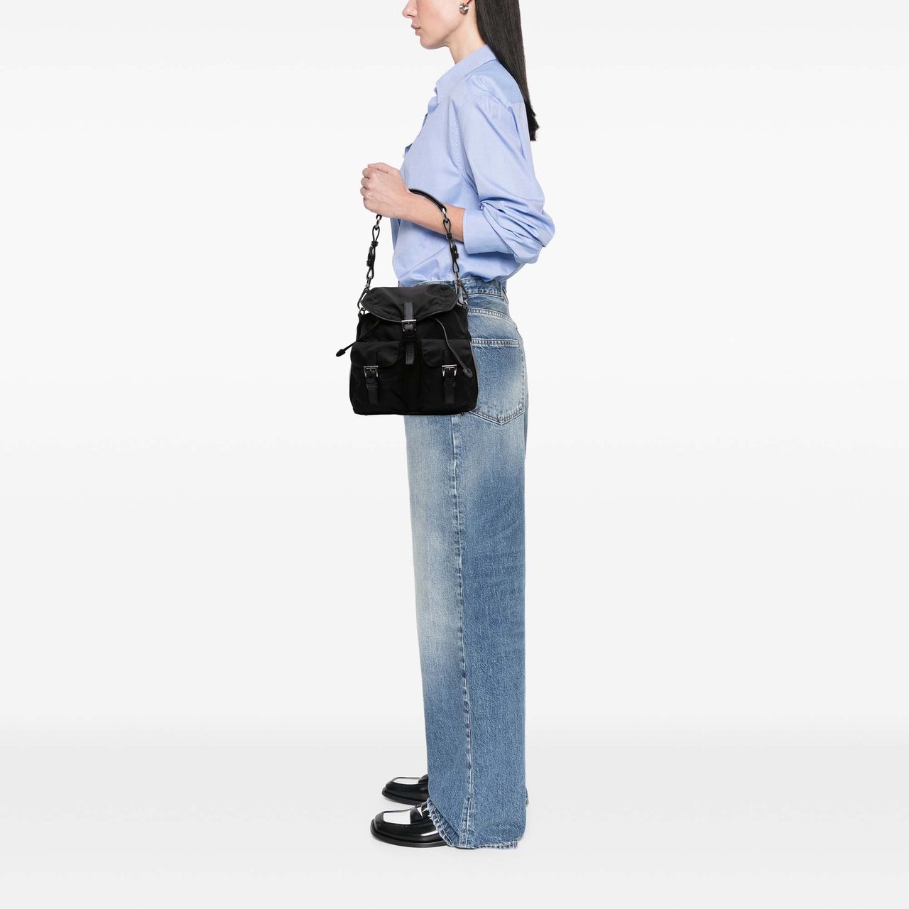 Prada Tessuto Shoulder Bag Zwart