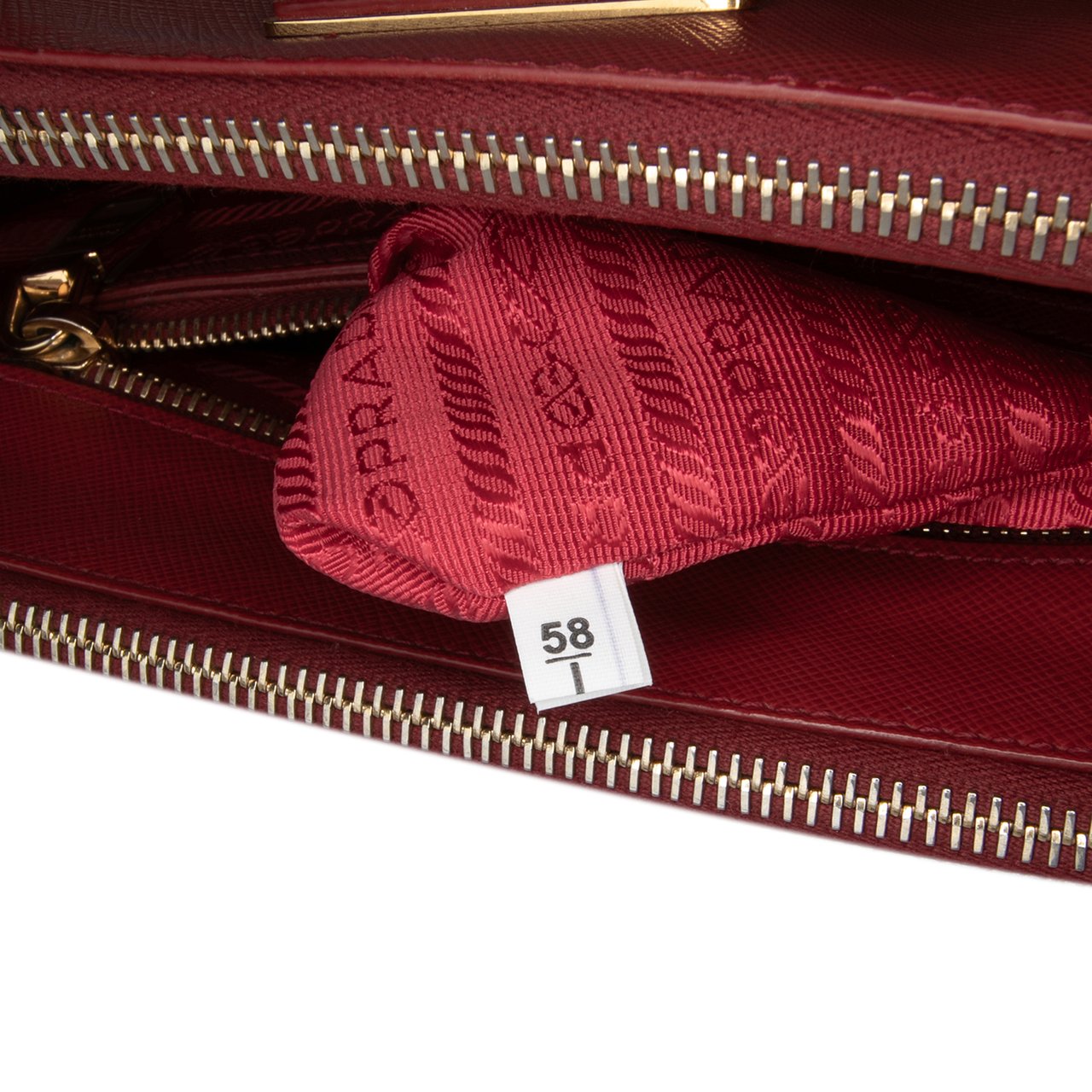 Prada Small Saffiano Lux Galleria Double Zip Satchel Rood