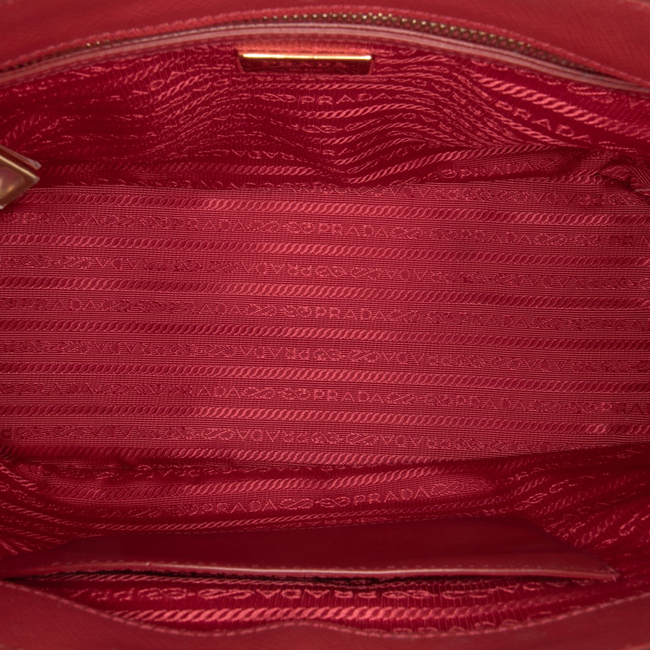 Prada Small Saffiano Lux Galleria Double Zip Satchel Rood