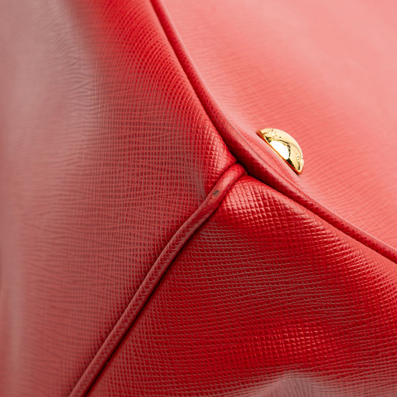 Prada Small Saffiano Lux Galleria Double Zip Satchel Rood