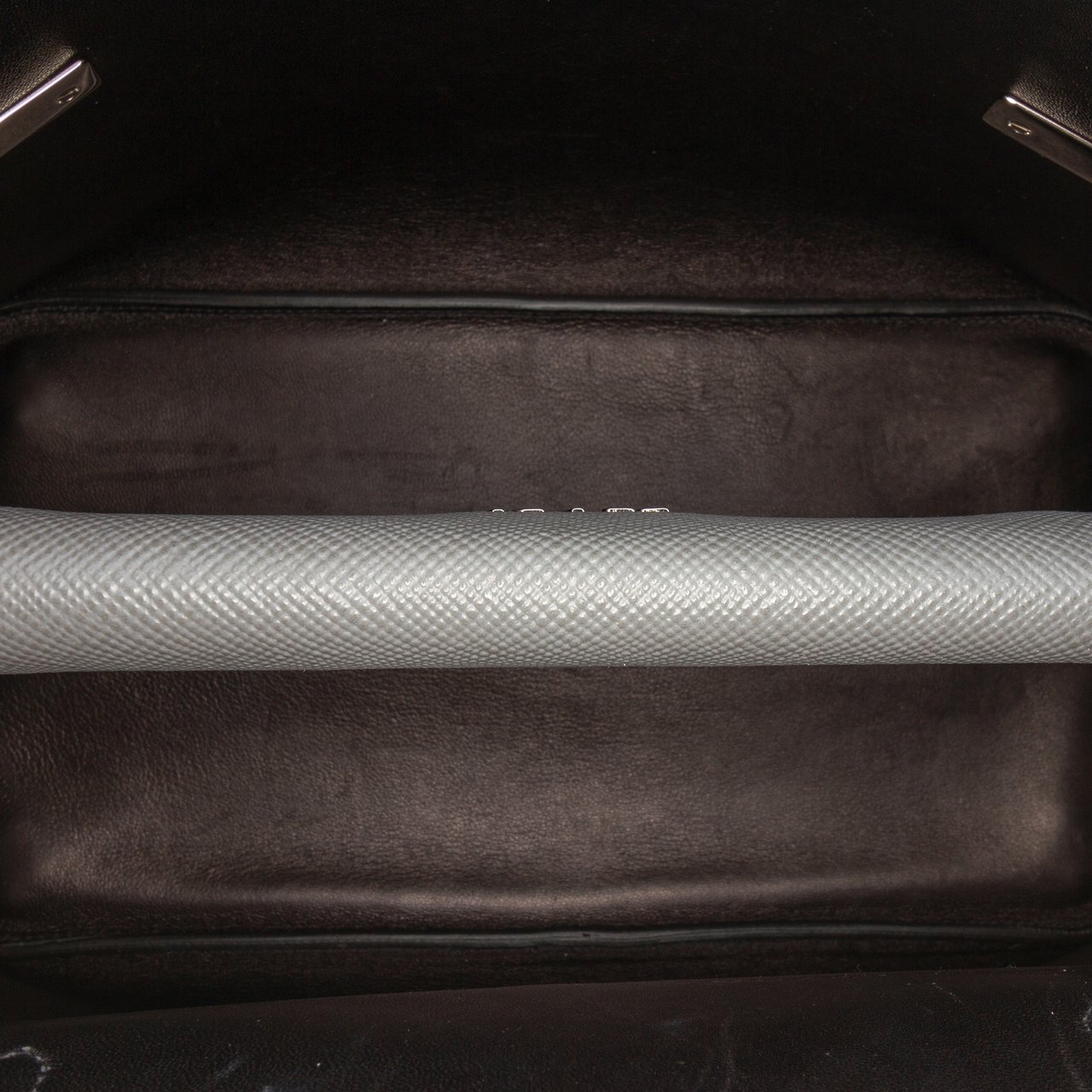 Prada Saffiano Cuir Double Turnlock Satchel Grijs