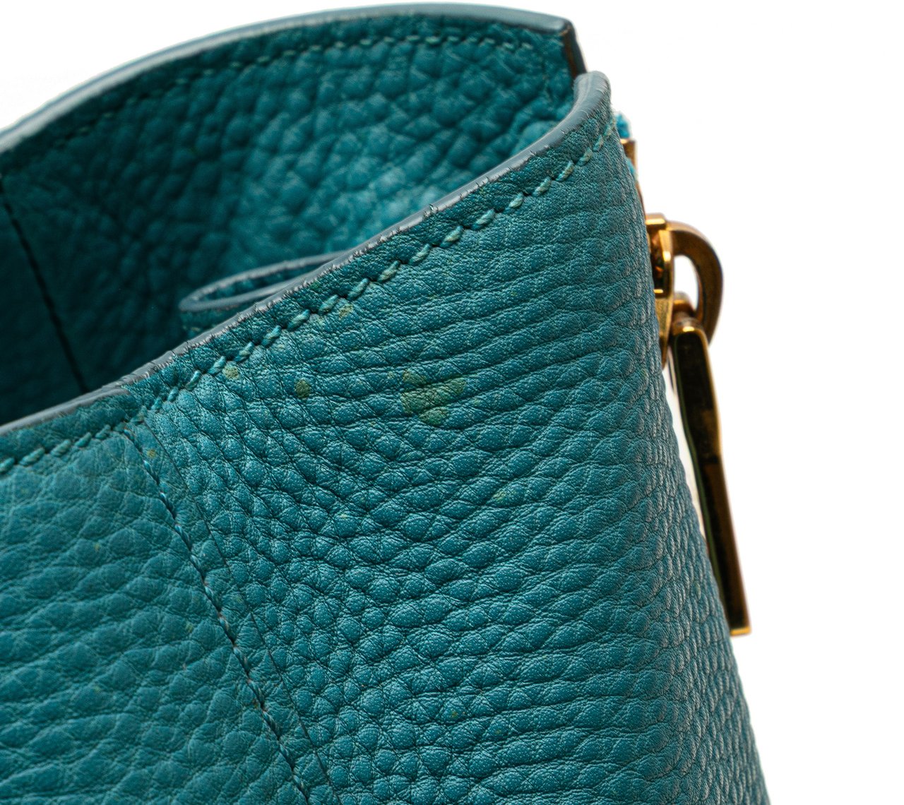 Prada Vitello Daino Side Zip Twin Pocket Open Convertible Tote Blauw