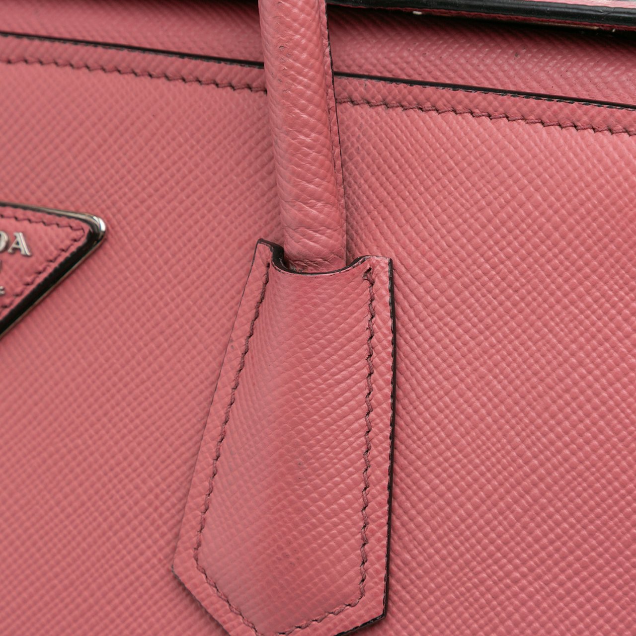 Prada Saffiano Cuir Turnlock Twin Satchel Roze