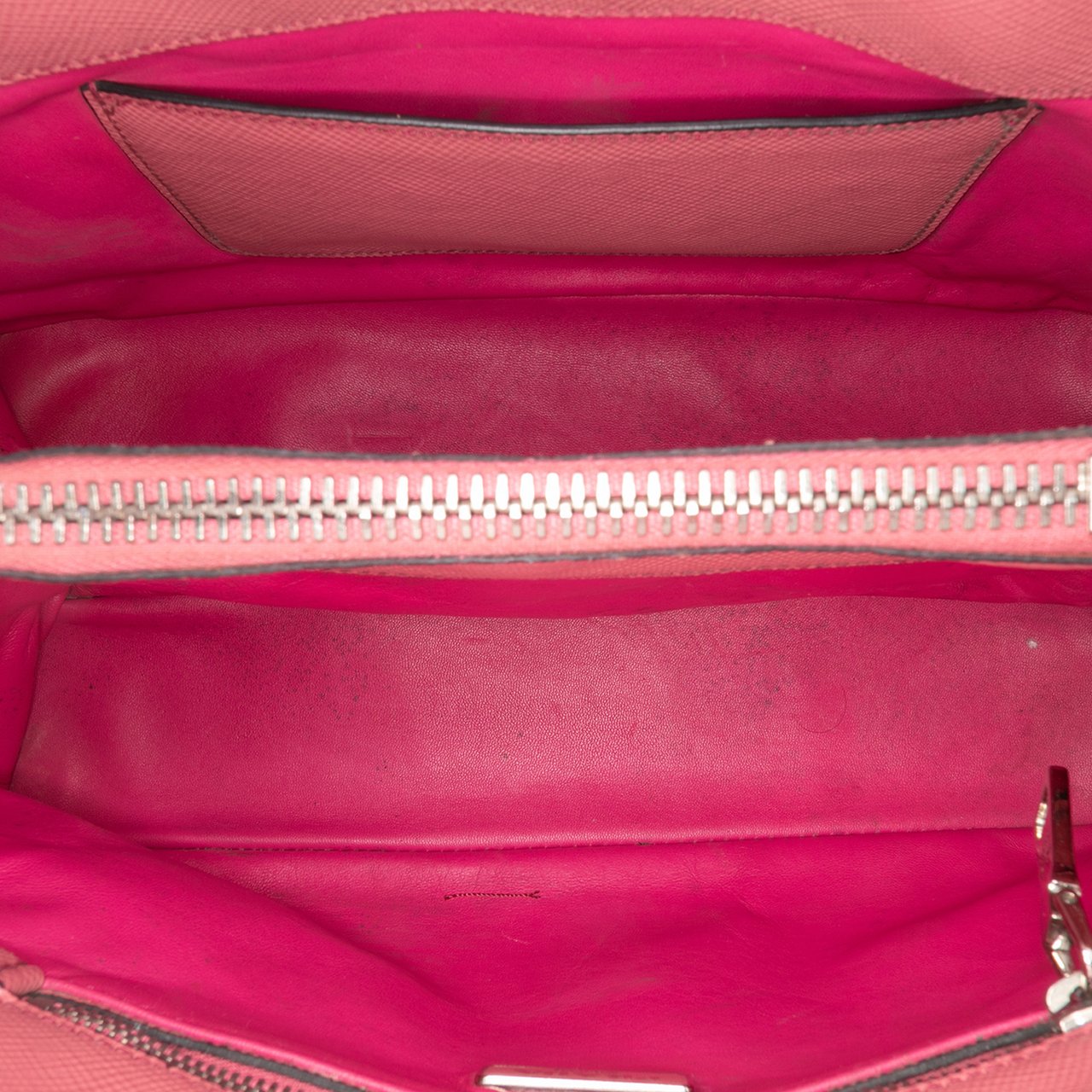 Prada Saffiano Cuir Turnlock Twin Satchel Roze