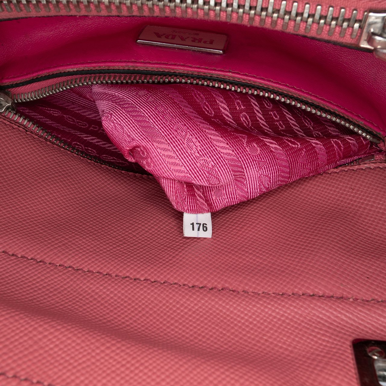 Prada Saffiano Cuir Turnlock Twin Satchel Roze