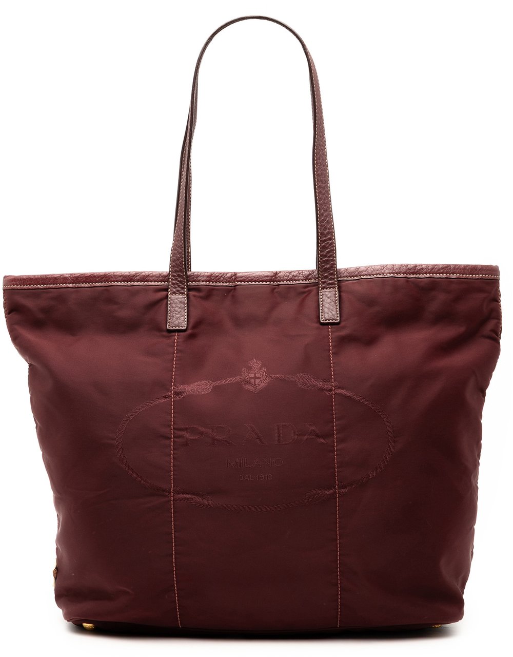 Prada Tessuto Canapa Logo Tote Rood