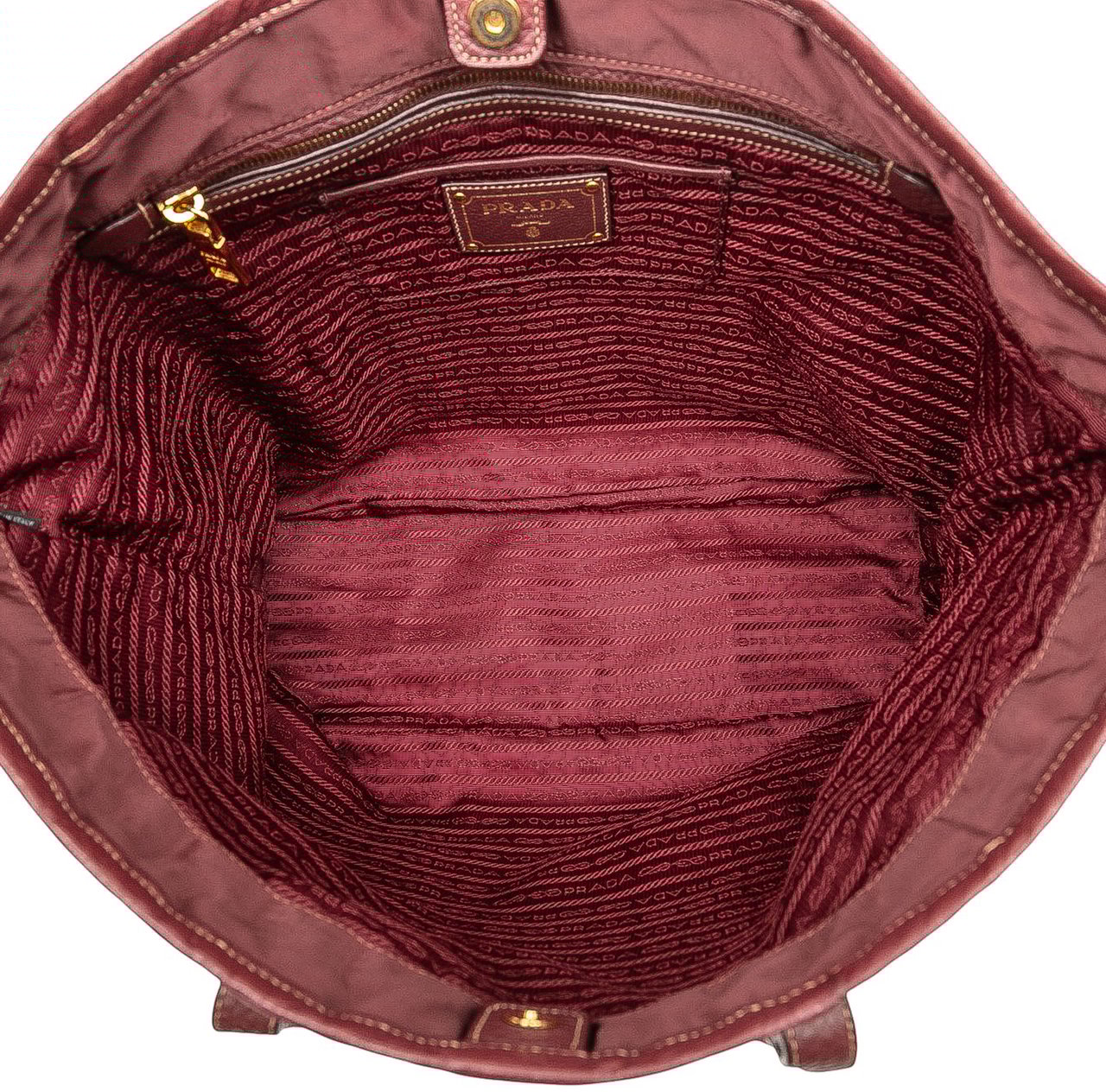 Prada Tessuto Canapa Logo Tote Rood