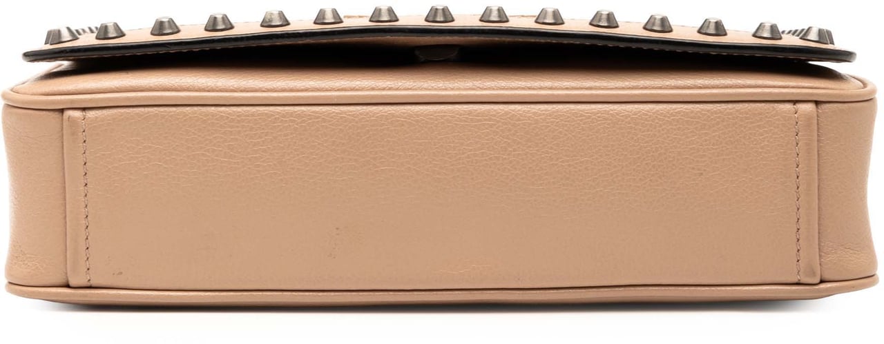 Prada Glace Calfskin Studded Crossbody Bruin