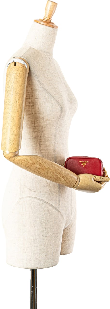 Prada Saffiano Pouch Rood