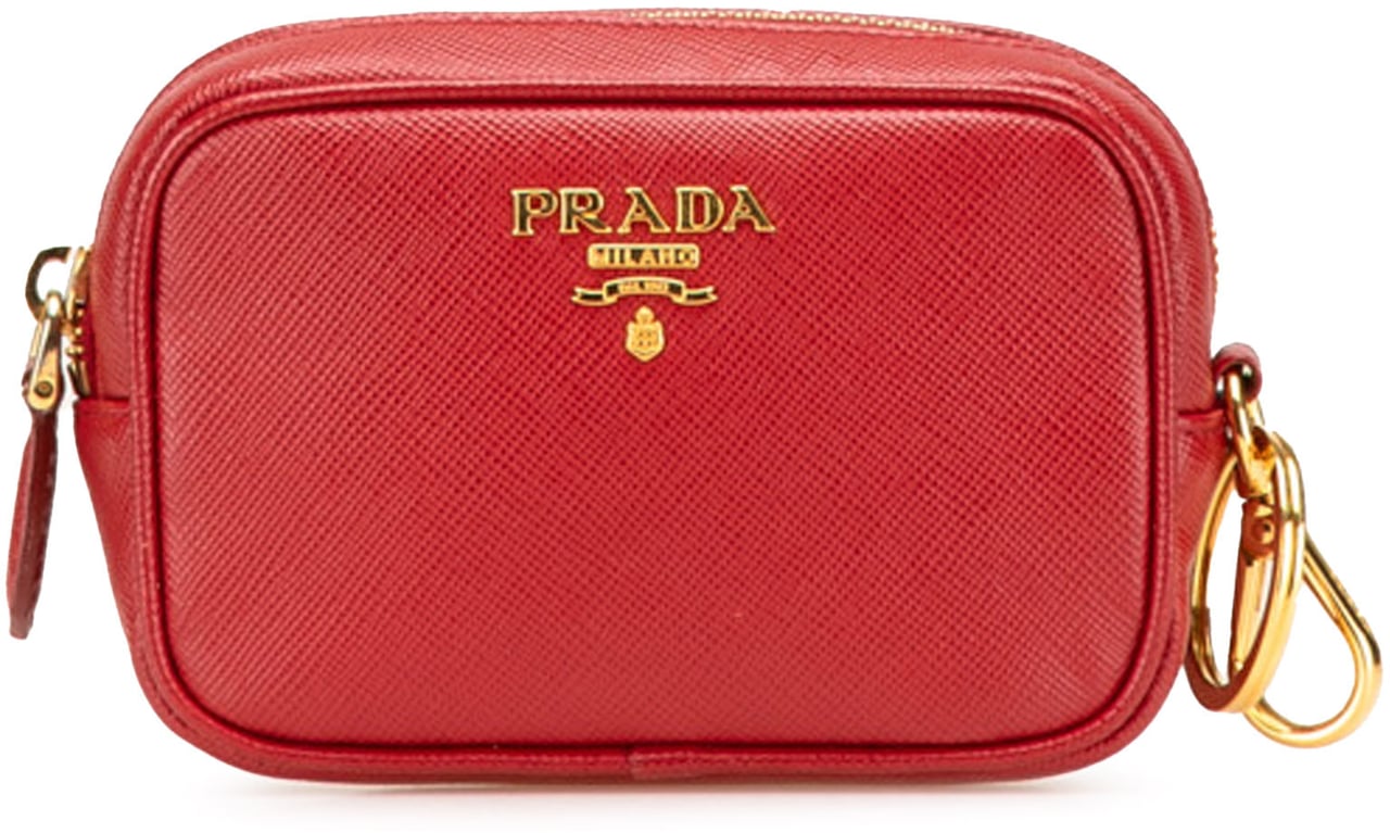 Prada Saffiano Pouch Rood