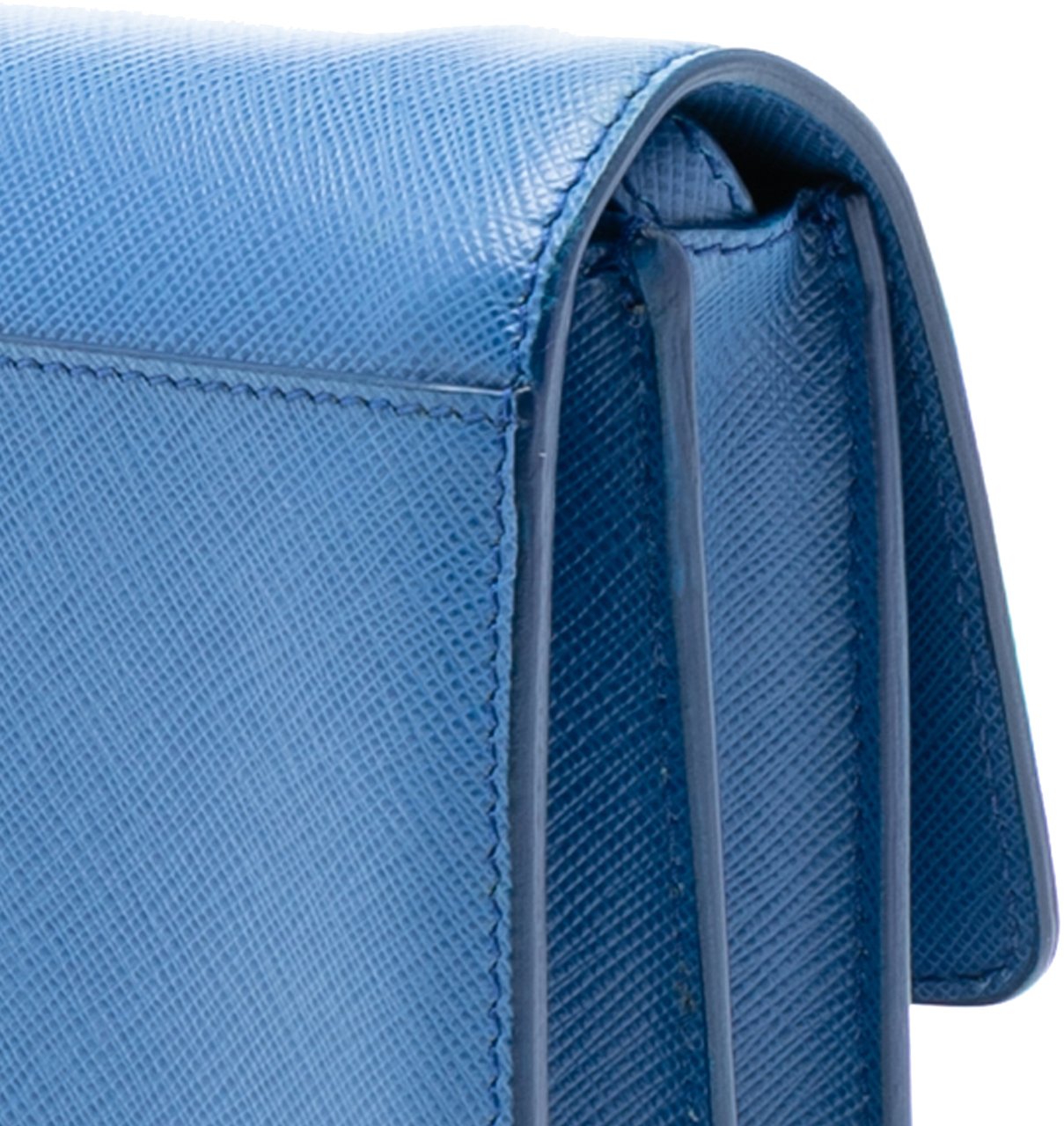 Prada Saffiano Wallet on Strap Blauw