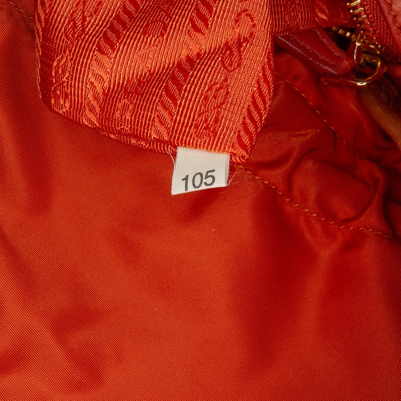 Prada Tessuto Logo Drawstring Tote Oranje