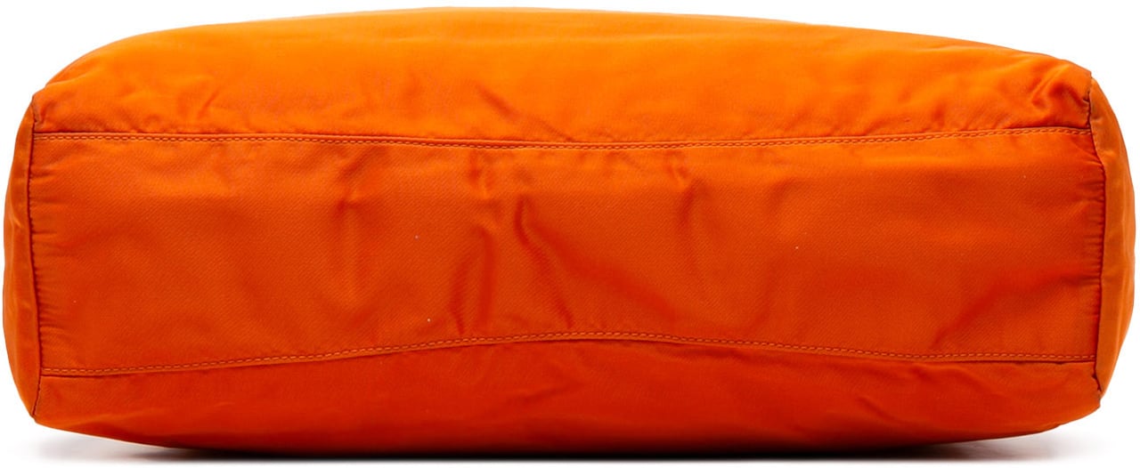 Prada Tessuto Logo Drawstring Tote Oranje
