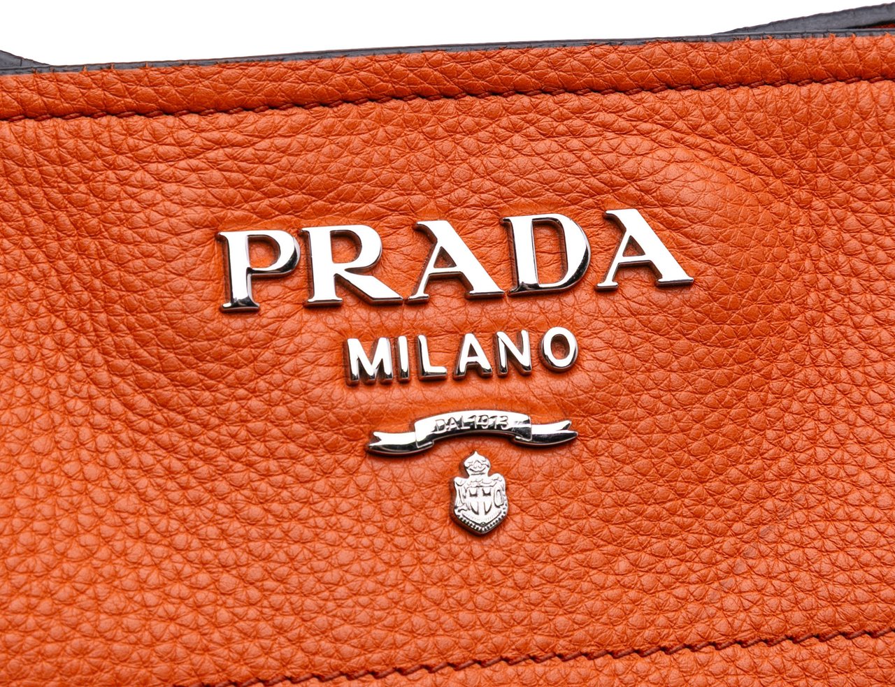 Prada Vitello Daino Bucket Bag Oranje