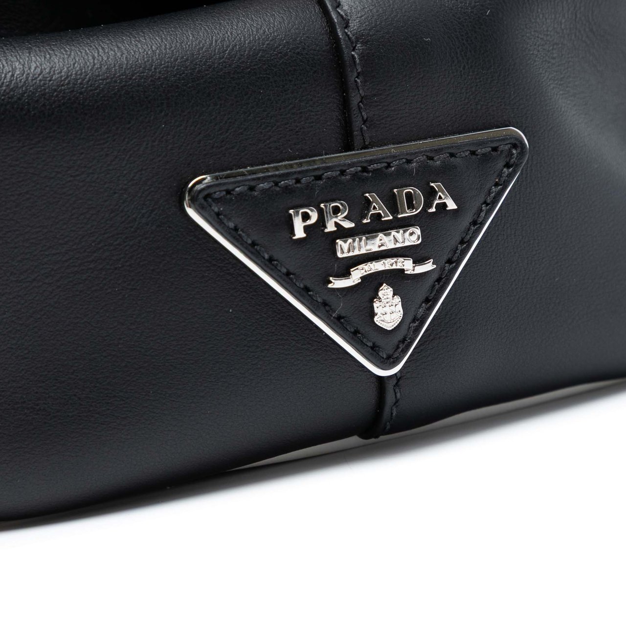 Prada Small Bicolor Leather Baiadera Frame Bag Zwart