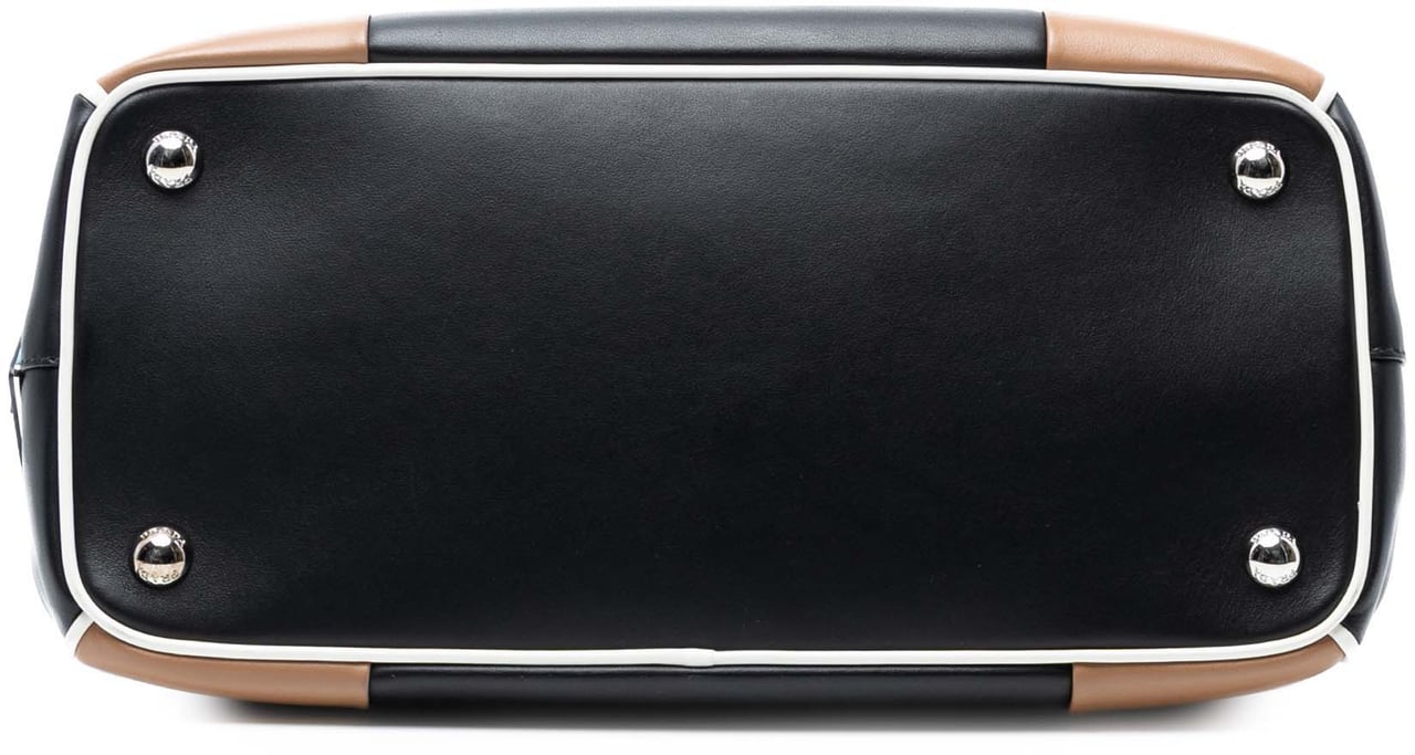 Prada Small Bicolor Leather Baiadera Frame Bag Zwart