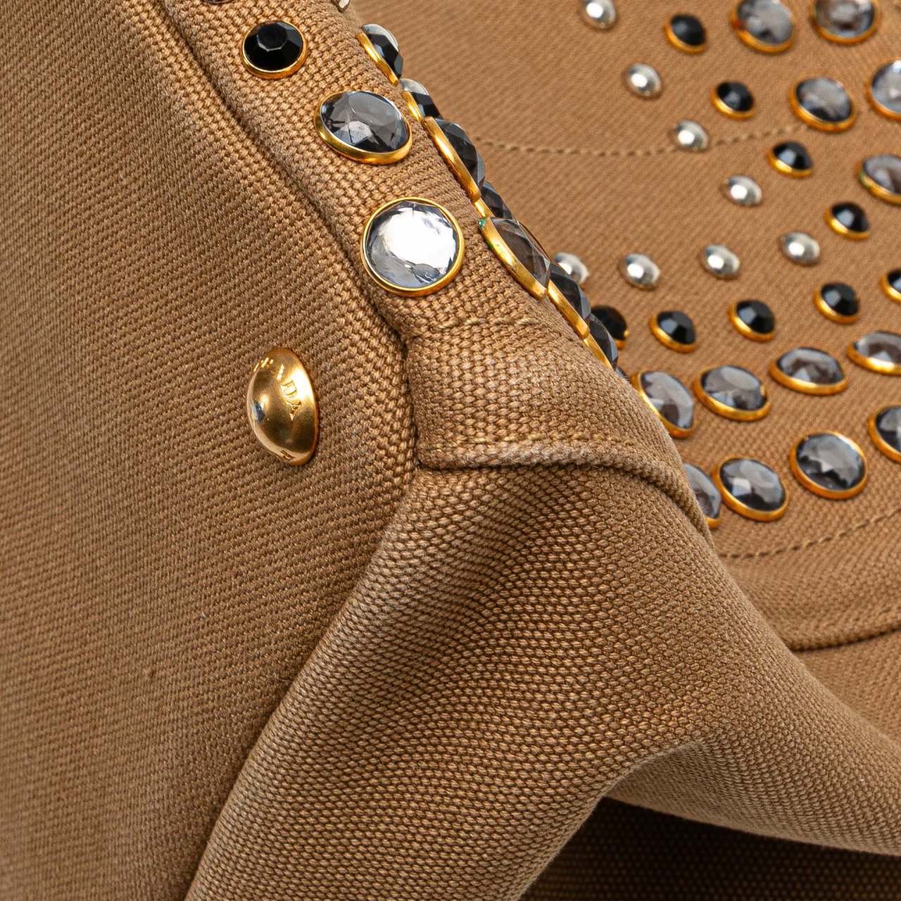 Prada Canvas Canapa Bijoux Satchel Bruin