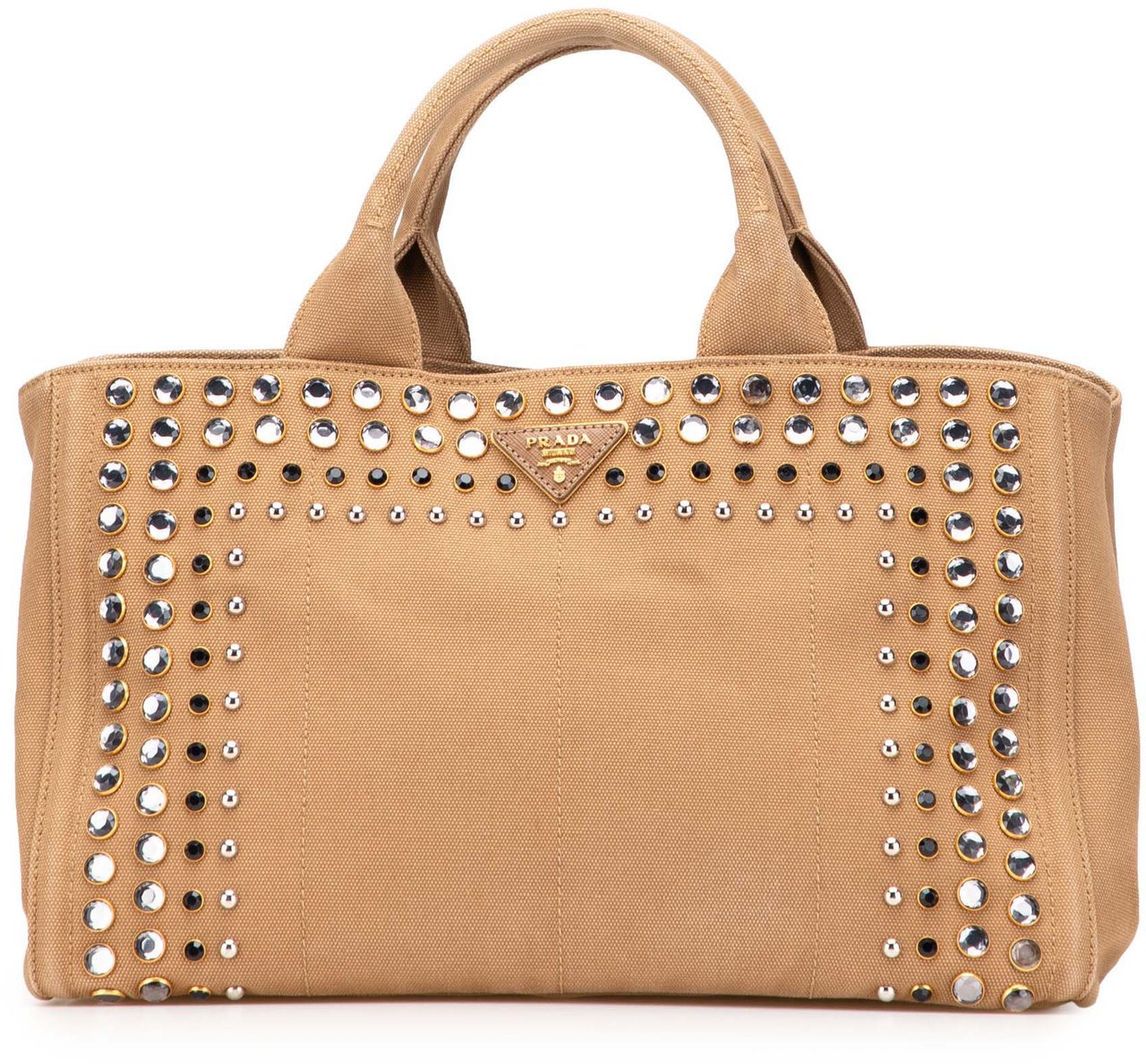 Prada Canvas Canapa Bijoux Satchel Bruin