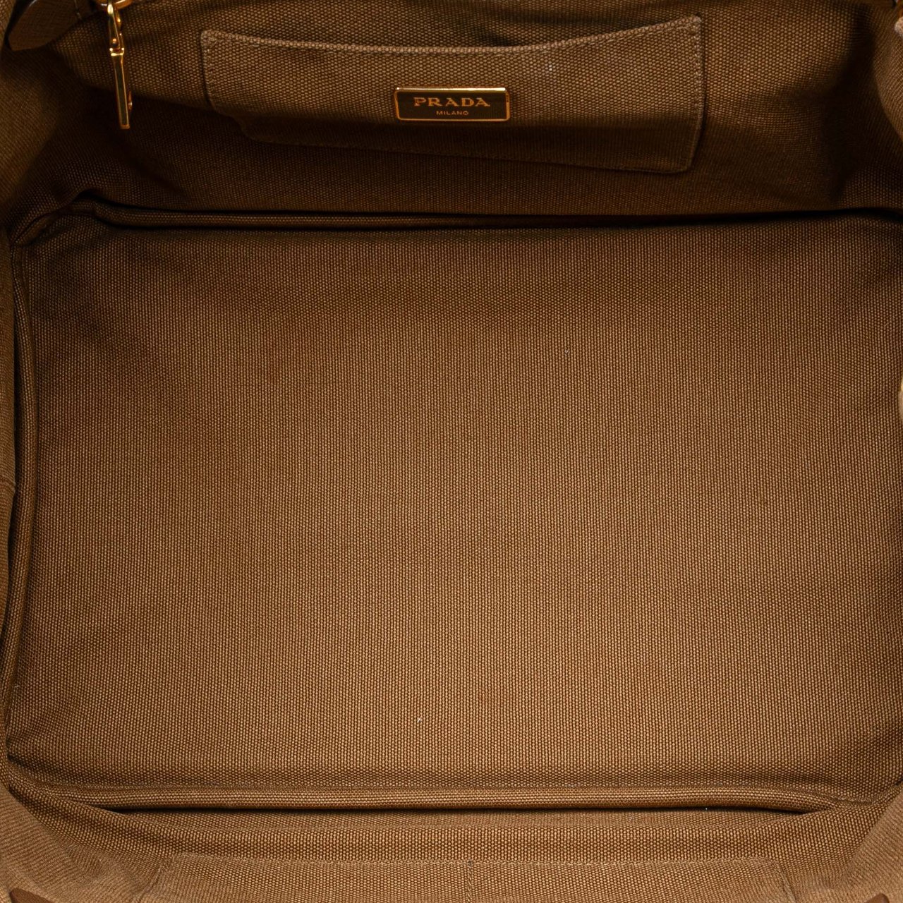 Prada Canvas Canapa Bijoux Satchel Bruin