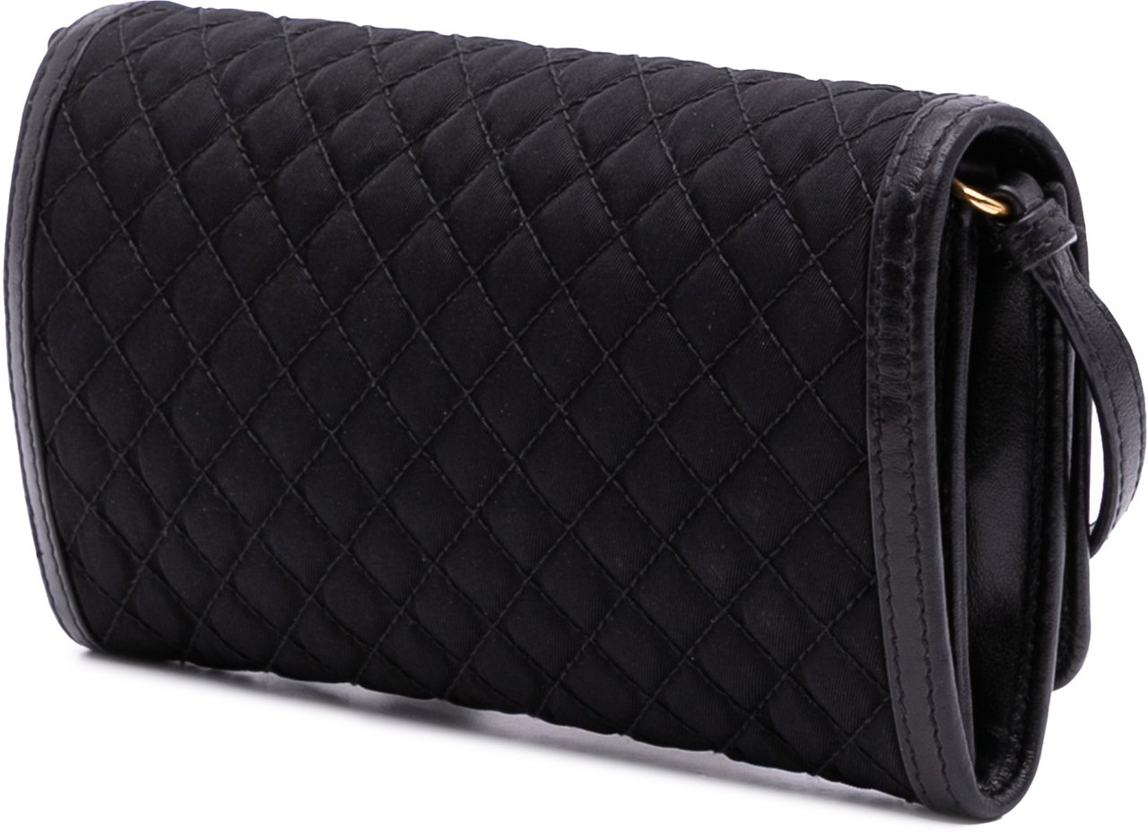 Prada Tessuto Impuntu Wallet on Strap Zwart