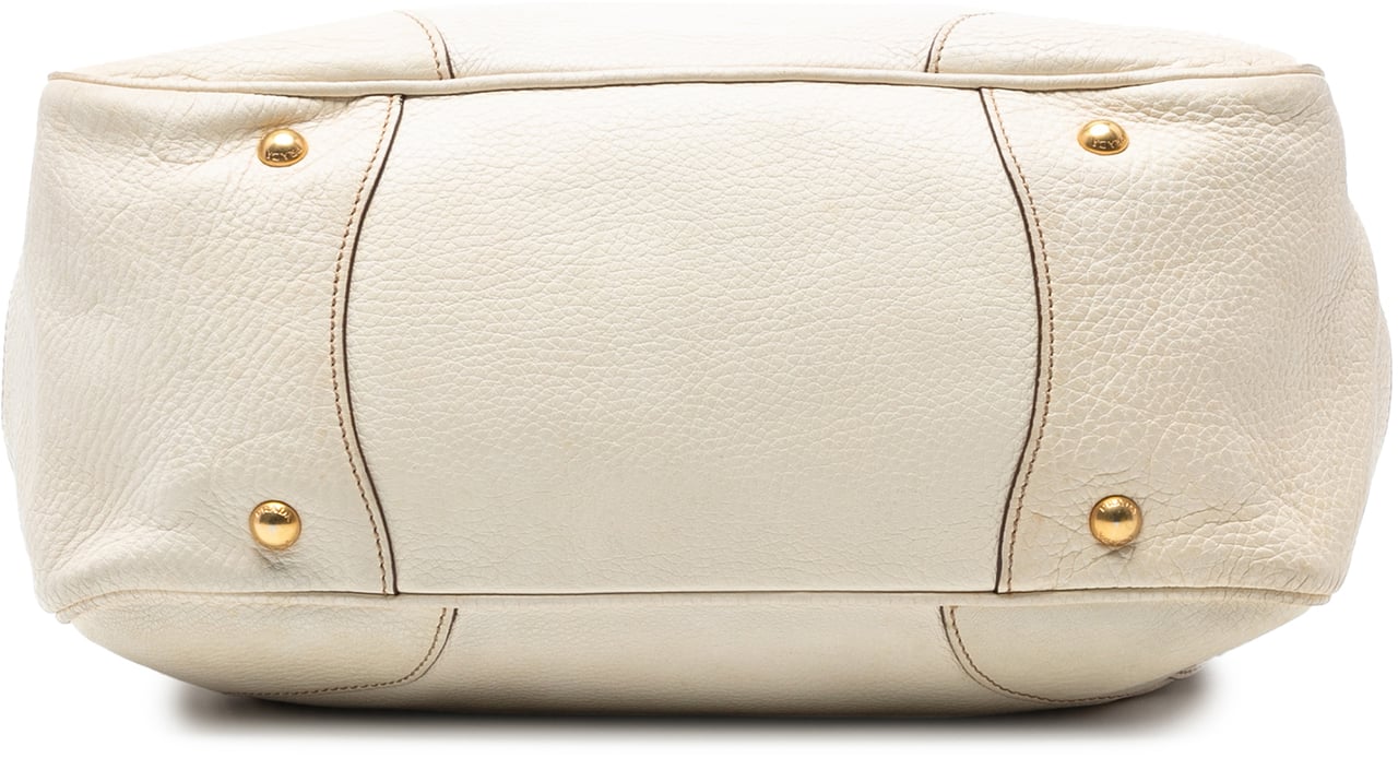 Prada Vitello Daino Frame Tote Wit