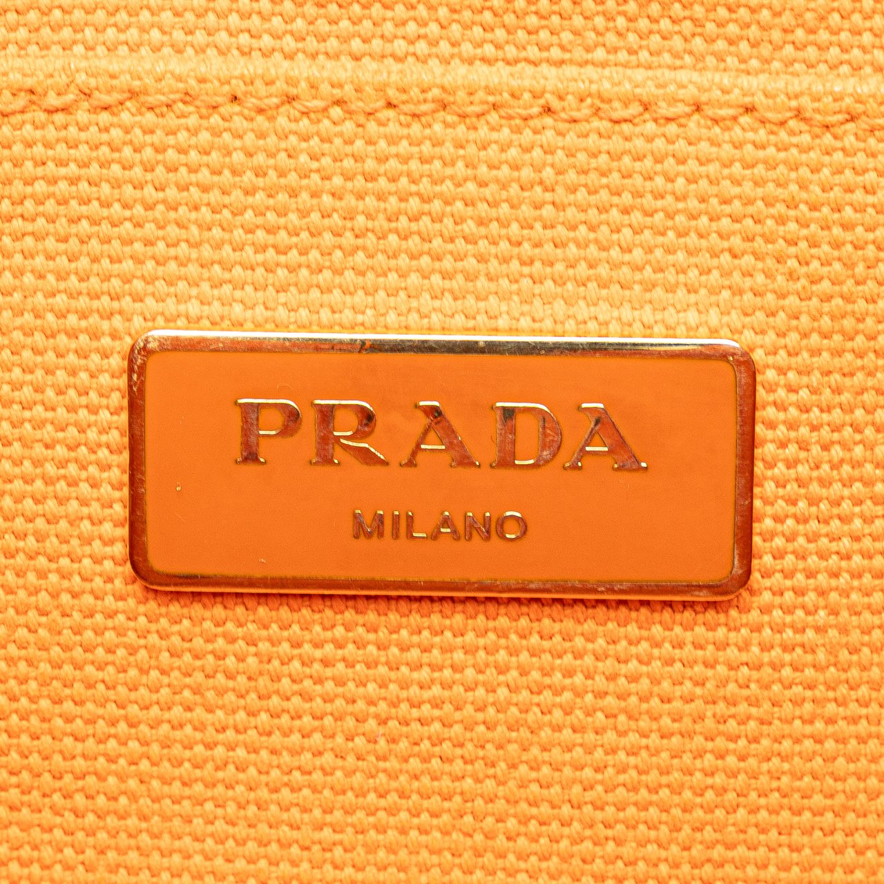 Prada Small Canvas Canapa Logo Satchel Oranje